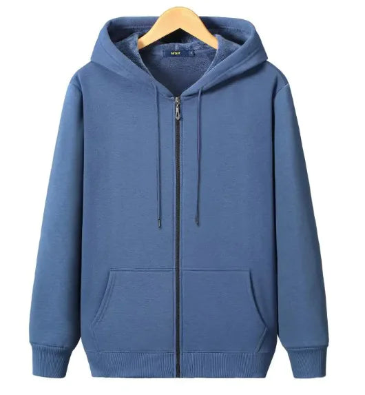 Fleece Warm Men's Zipper Hooded Sweater