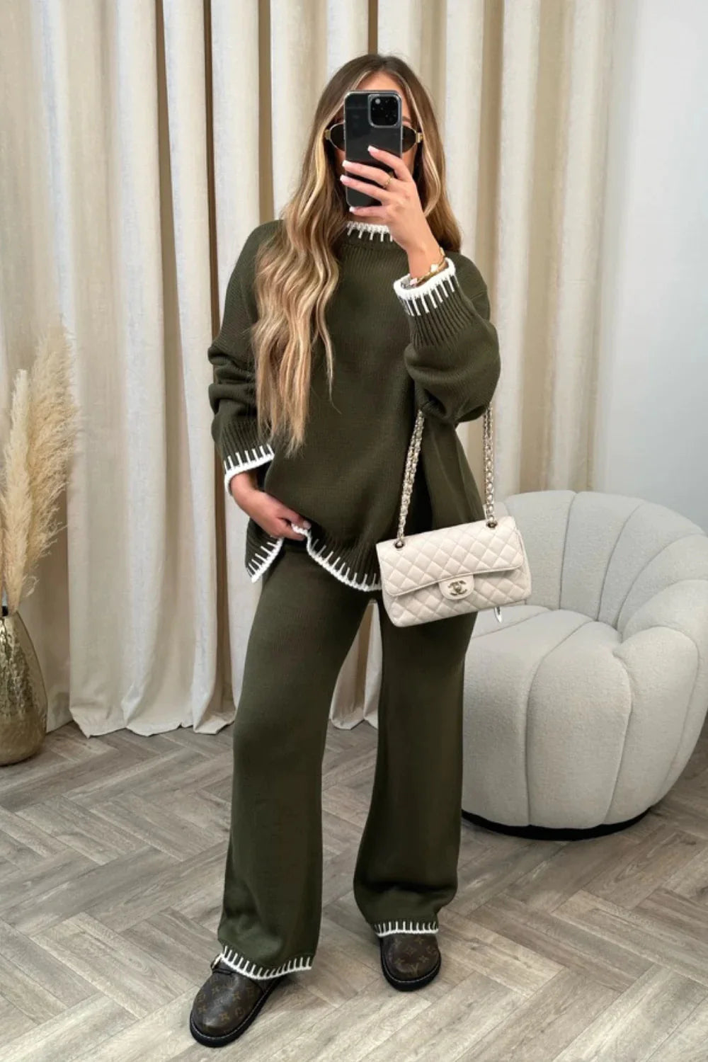 Solid Color Casual Loose Two-piece Suit Women