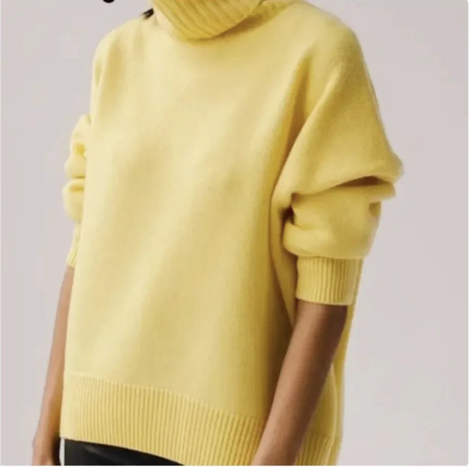 Women's Cozy Long-Sleeve Solid Color Pullover Sweater