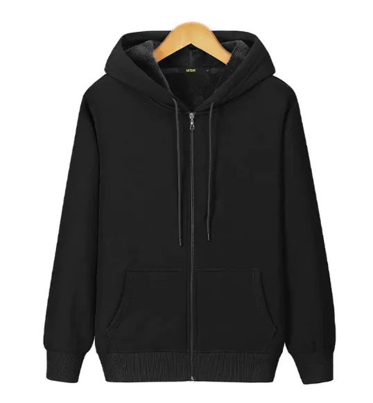 Fleece Warm Men's Zipper Hooded Sweater