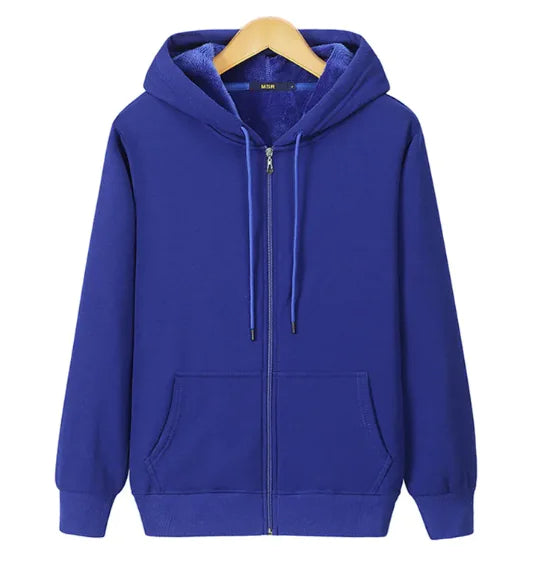 Fleece Warm Men's Zipper Hooded Sweater