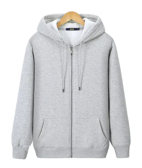 Fleece Warm Men's Zipper Hooded Sweater